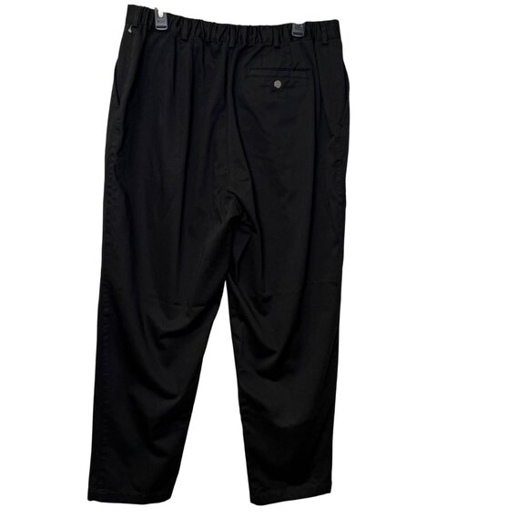 L.L.Bean Womens Black Cotton Dress Pants Size 18W Elastic Waist Pleated - Picture 2 of 10